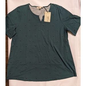 Sz 16 18 Pure by Ulla Popken Organic Cotton Pullover t-shirts top dandelion